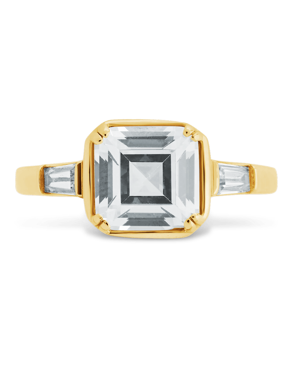 Sterling Silver Asscher Baguette Ring