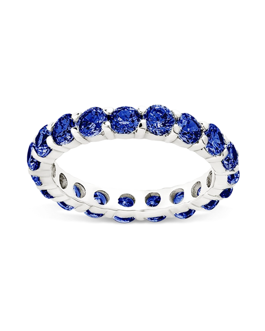 Sterling Silver Gracie Sapphire CZ Eternity Ring