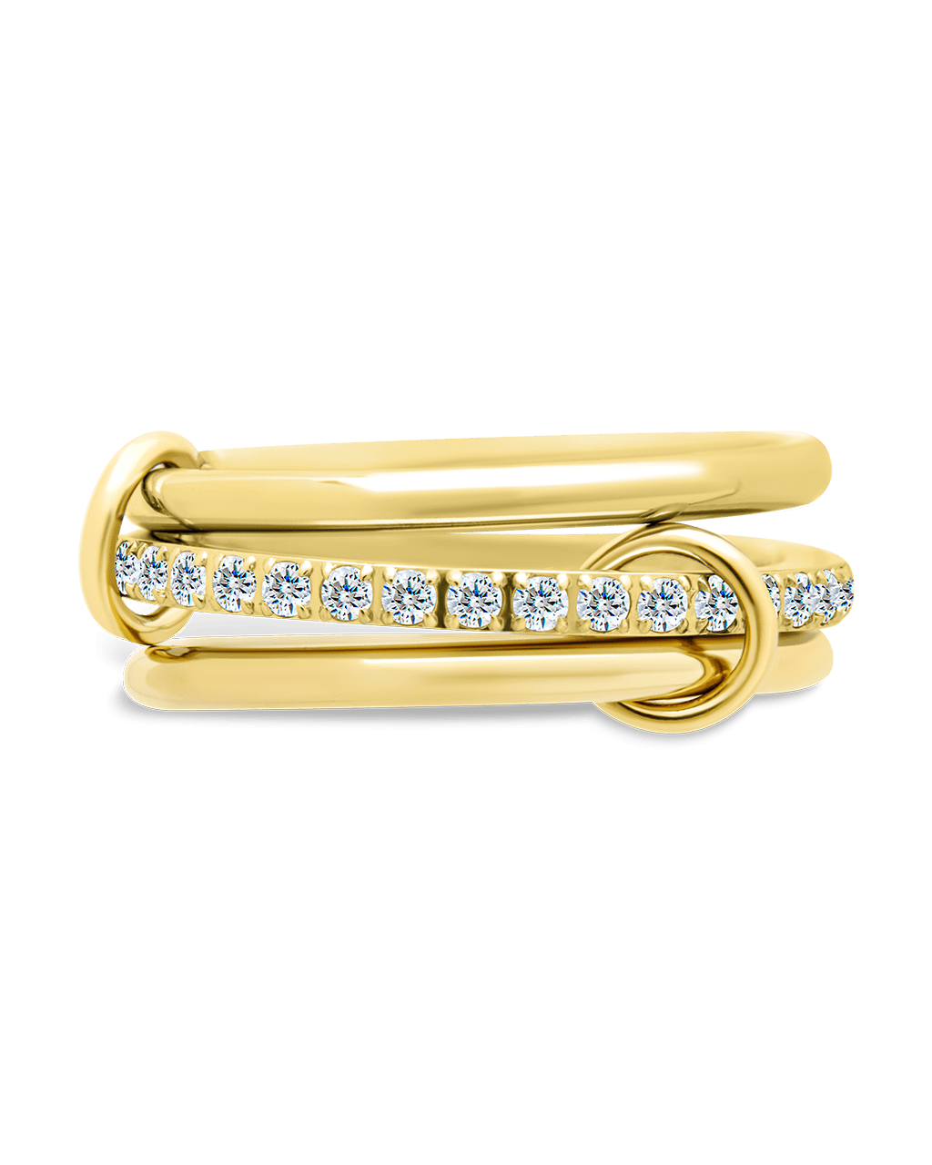 Sterling Silver Dominika CZ Link Stacking Ring