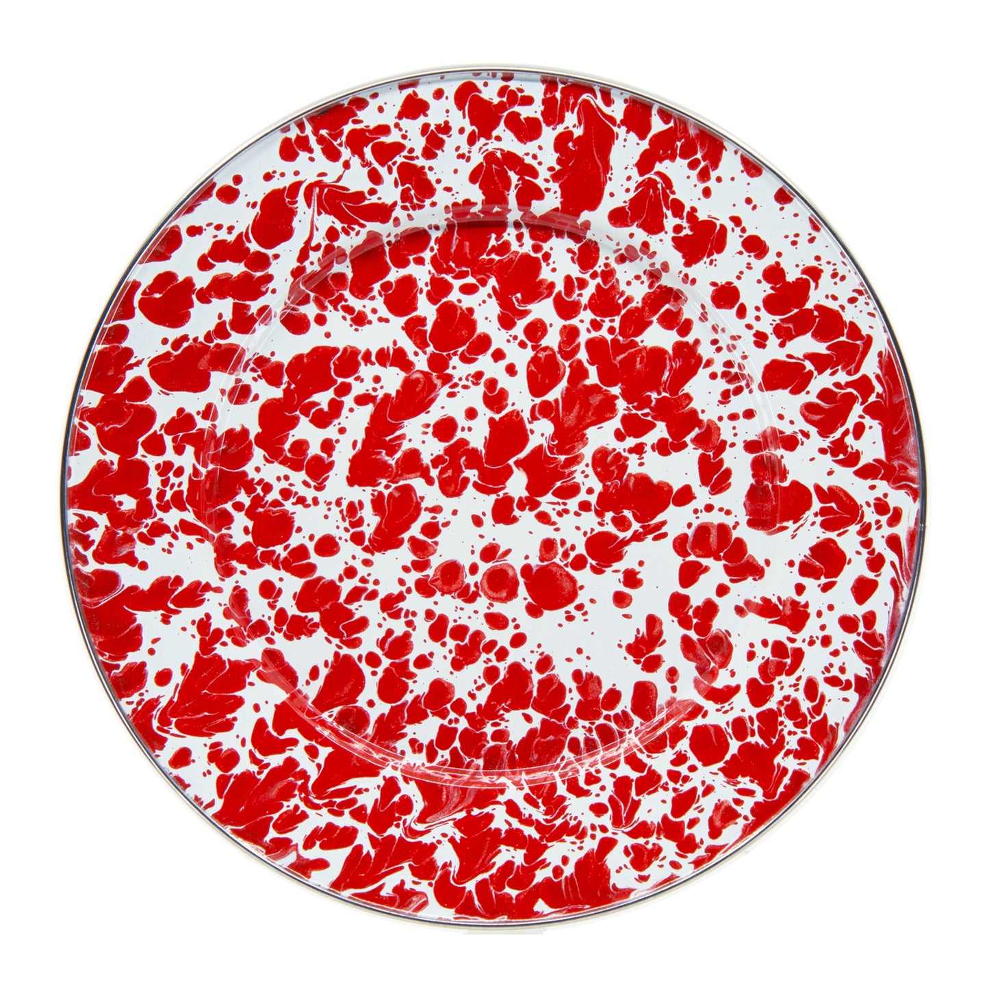 Red Swirl Dinner Plates - Set of 4