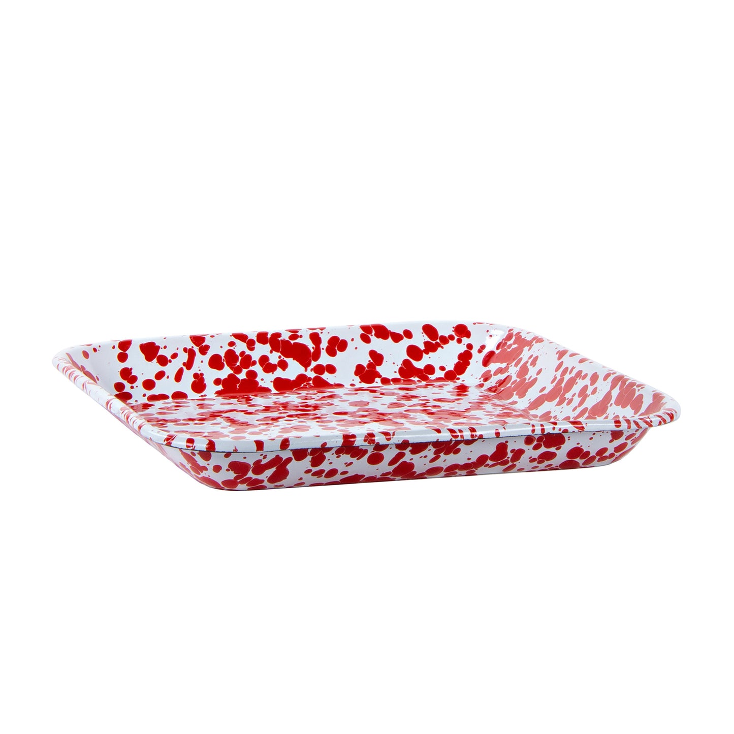 Red Swirl Square Trays - Set of 2