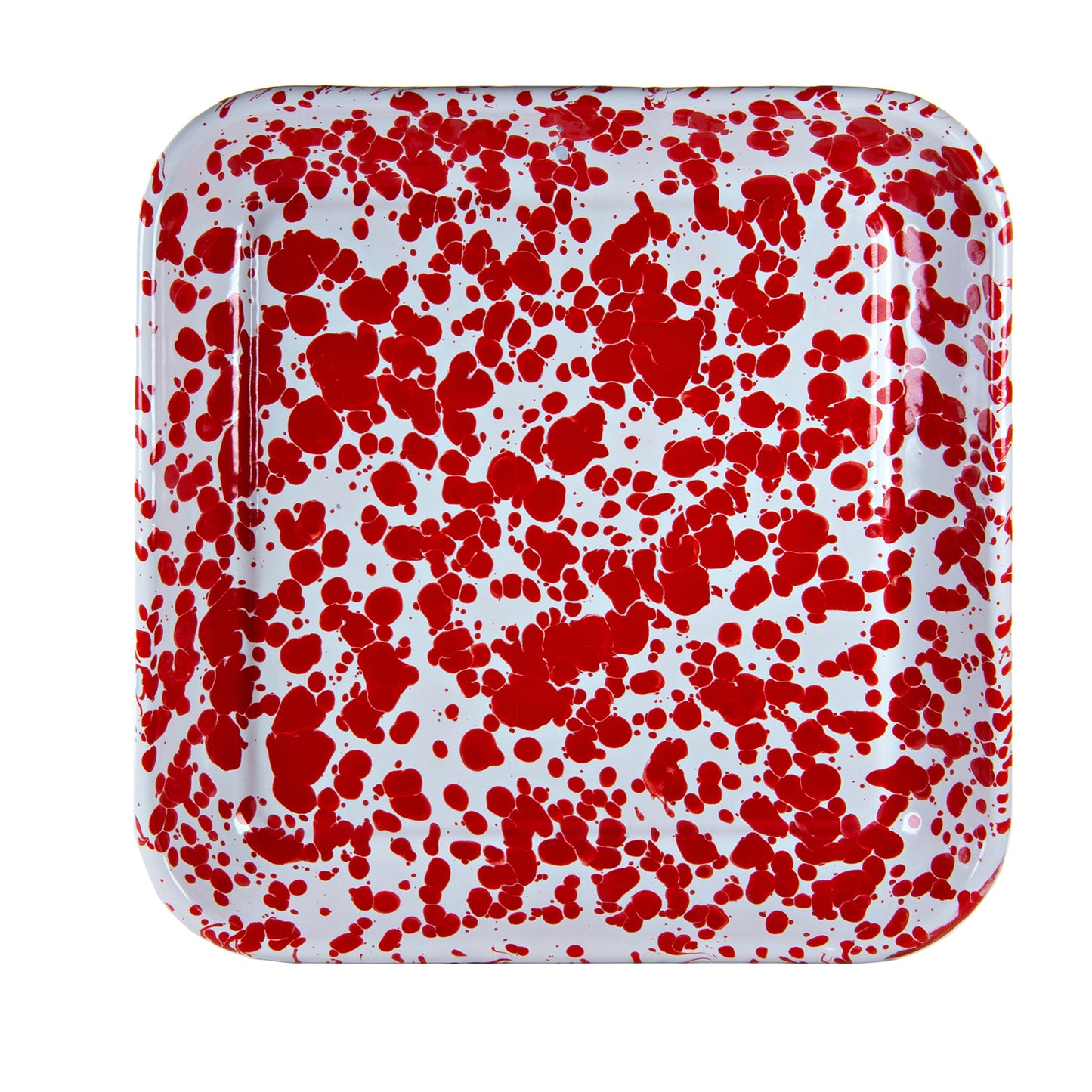 Red Swirl Square Trays - Set of 2