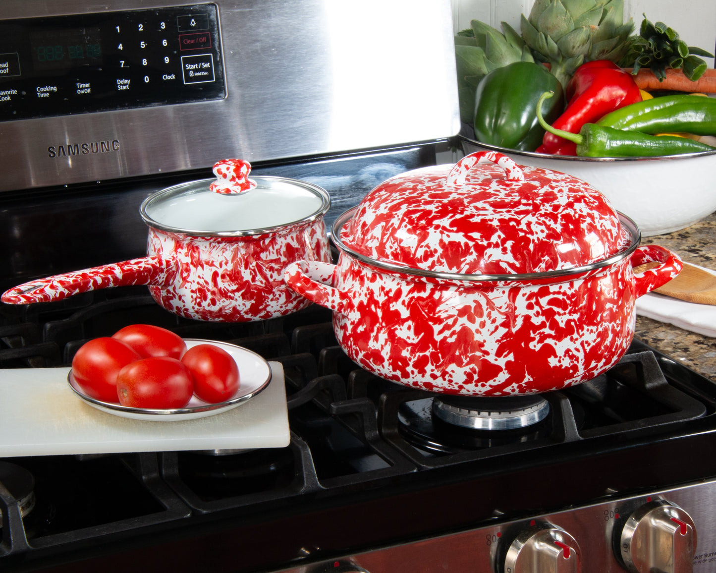 Red Swirl Dutch Oven