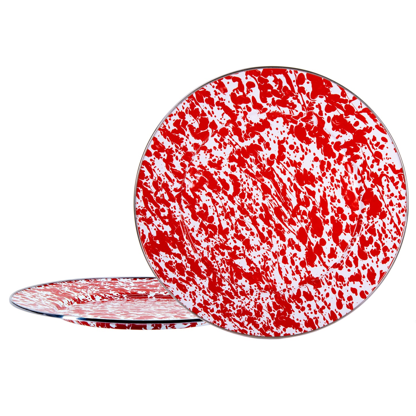 Red Swirl Chargers - Set of 2
