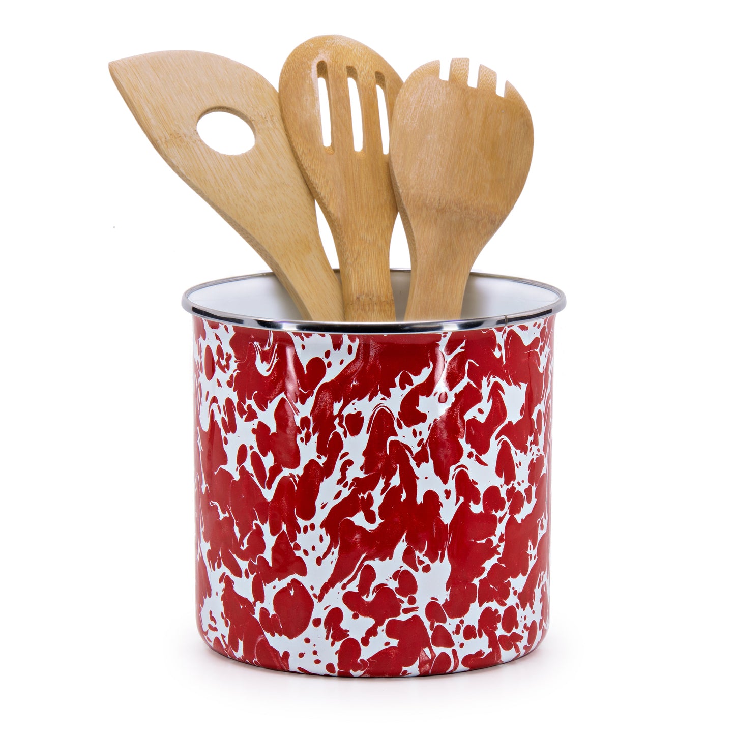 Red Swirl Utensil Holder