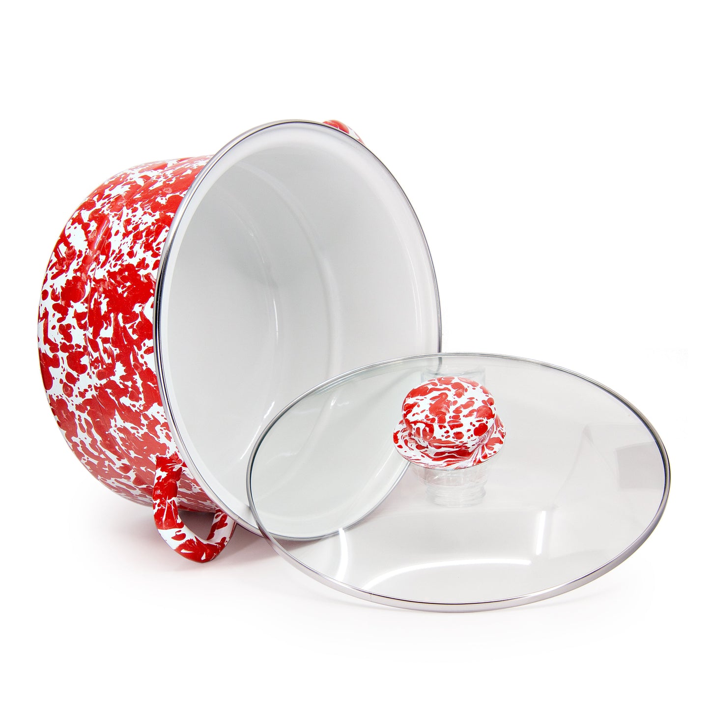 Red Swirl 6 Qt Stock Pot