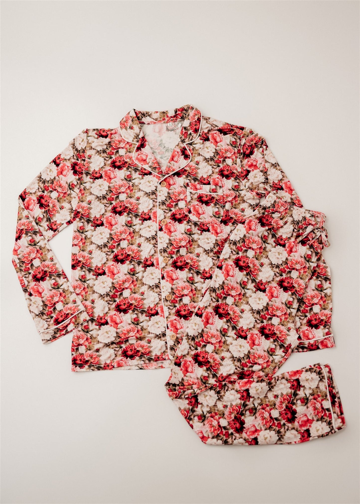 Crimson Bloom Mommy Pajama Set