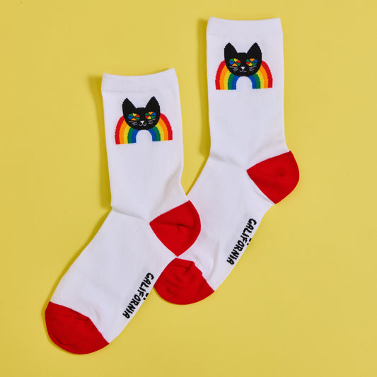 ADULT Rainbow Cat Socks