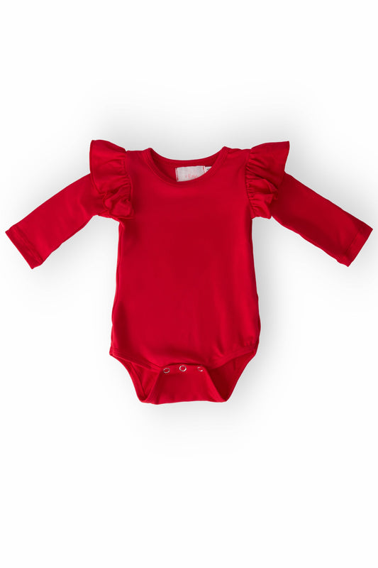 Red L/S Flutter Bodysuit
