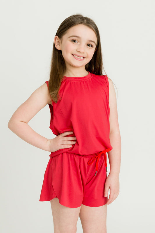 Red High Low Kid Tank