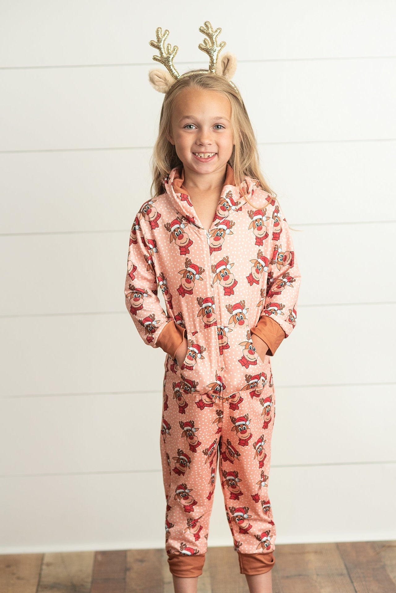 Reindeer Zipper Onesie Set