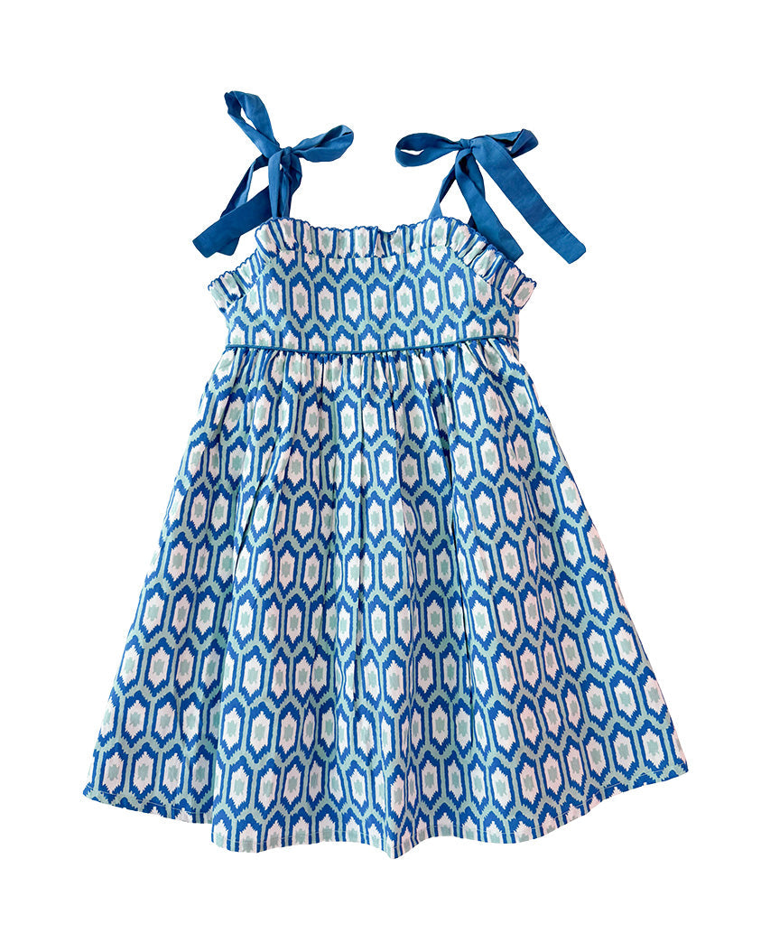 Blue Ikat Sun Dress