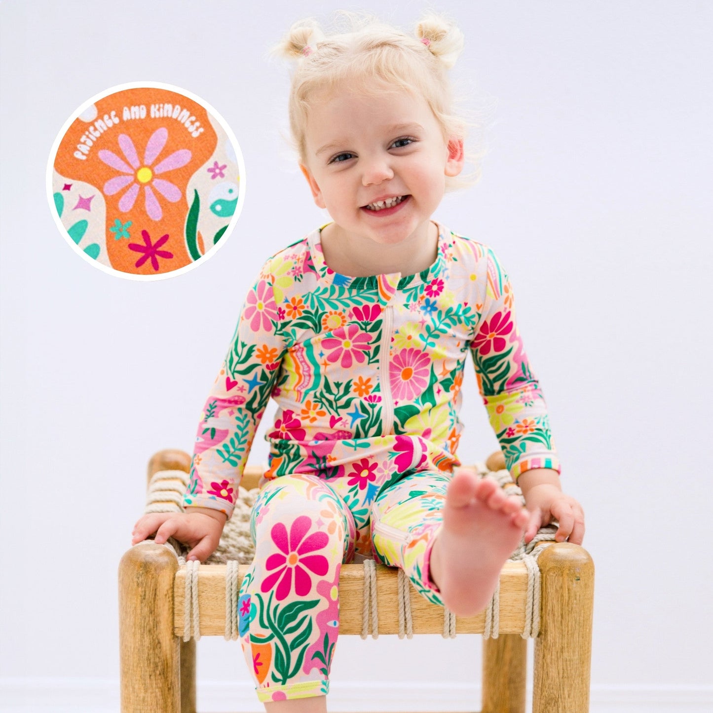The Second-Skin Footless Romper | Rainbow Daisy Babe - 2T