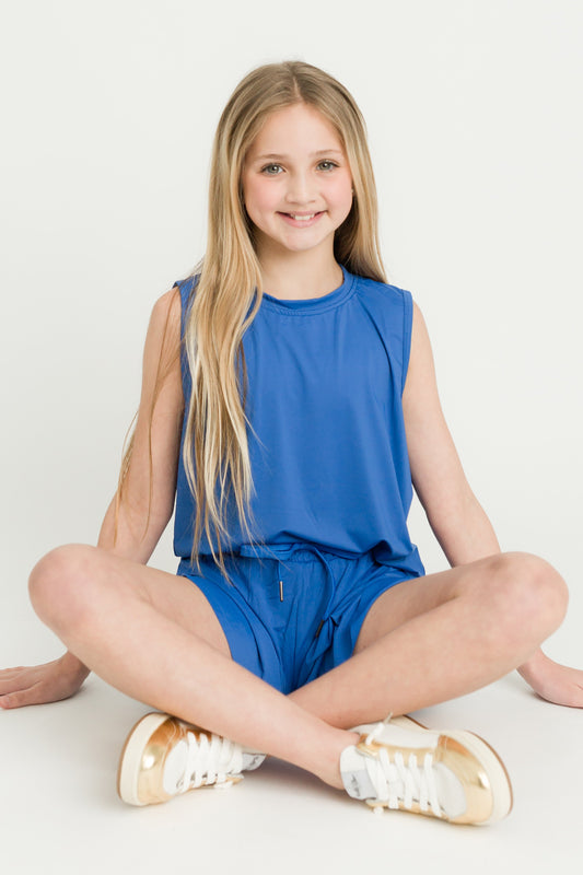 Royal Blue High Low Kid Tank
