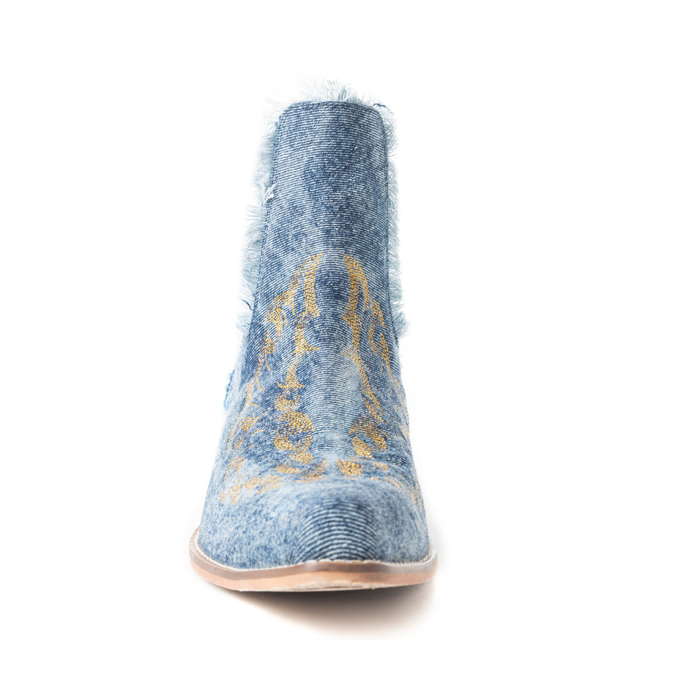 Dearling Ranch Booties In Denim Blue