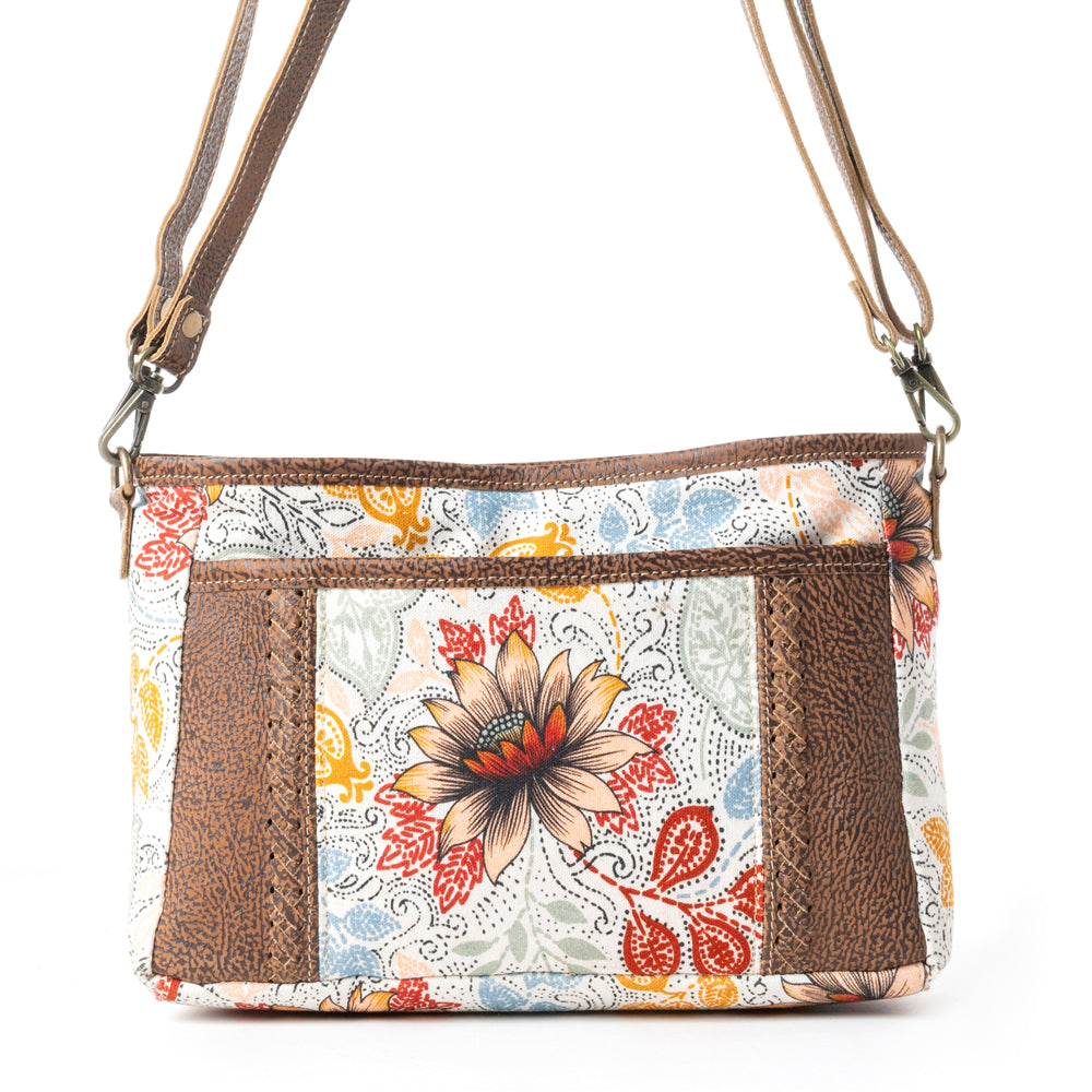 Myra MesaTrail Dahlia Floral Printed Canvas Sling Bag – Lightweight Casual Crossbody Bag for Women