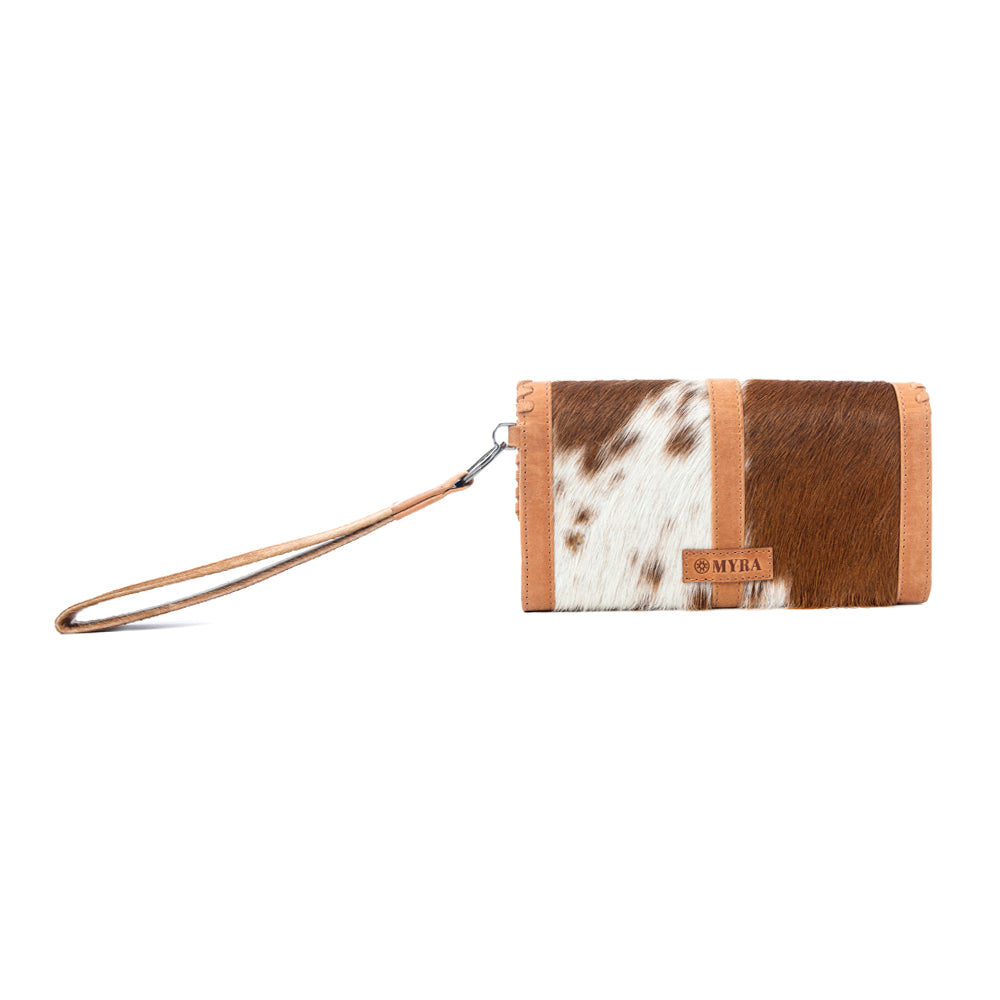 Myra Oracle Ember Hairon Leather Wallet in Autumn Tan