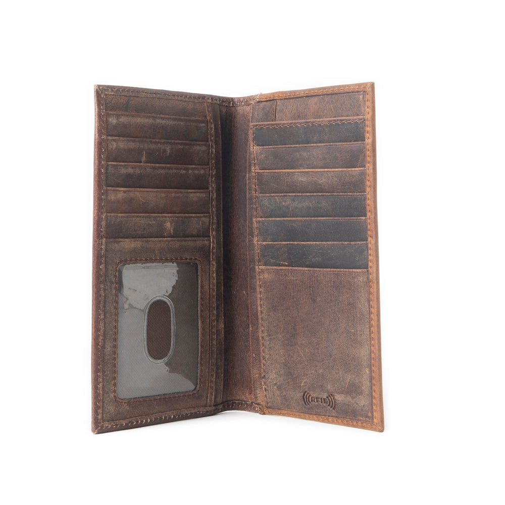 Blackhoof Handtooled Hairon Wallet in Midnight Smoke