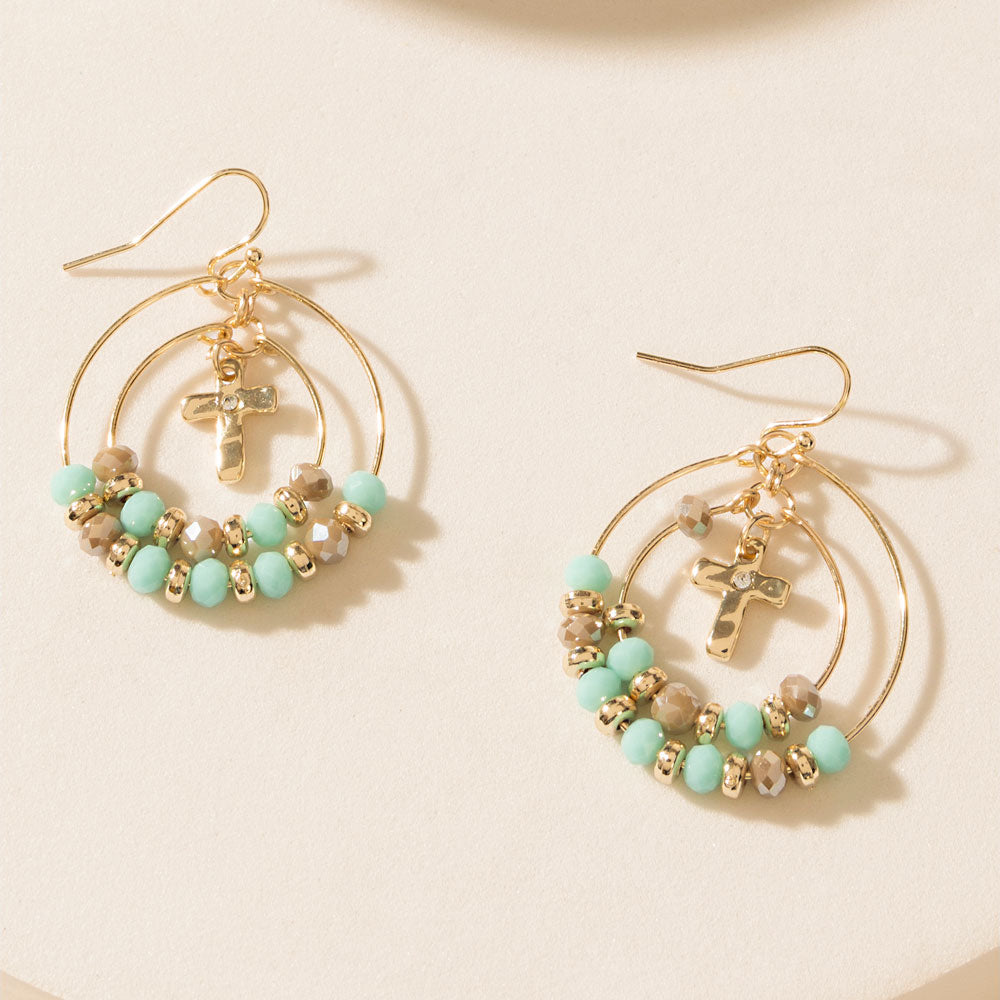 Myra Serenity Earrings in Aqua Gold