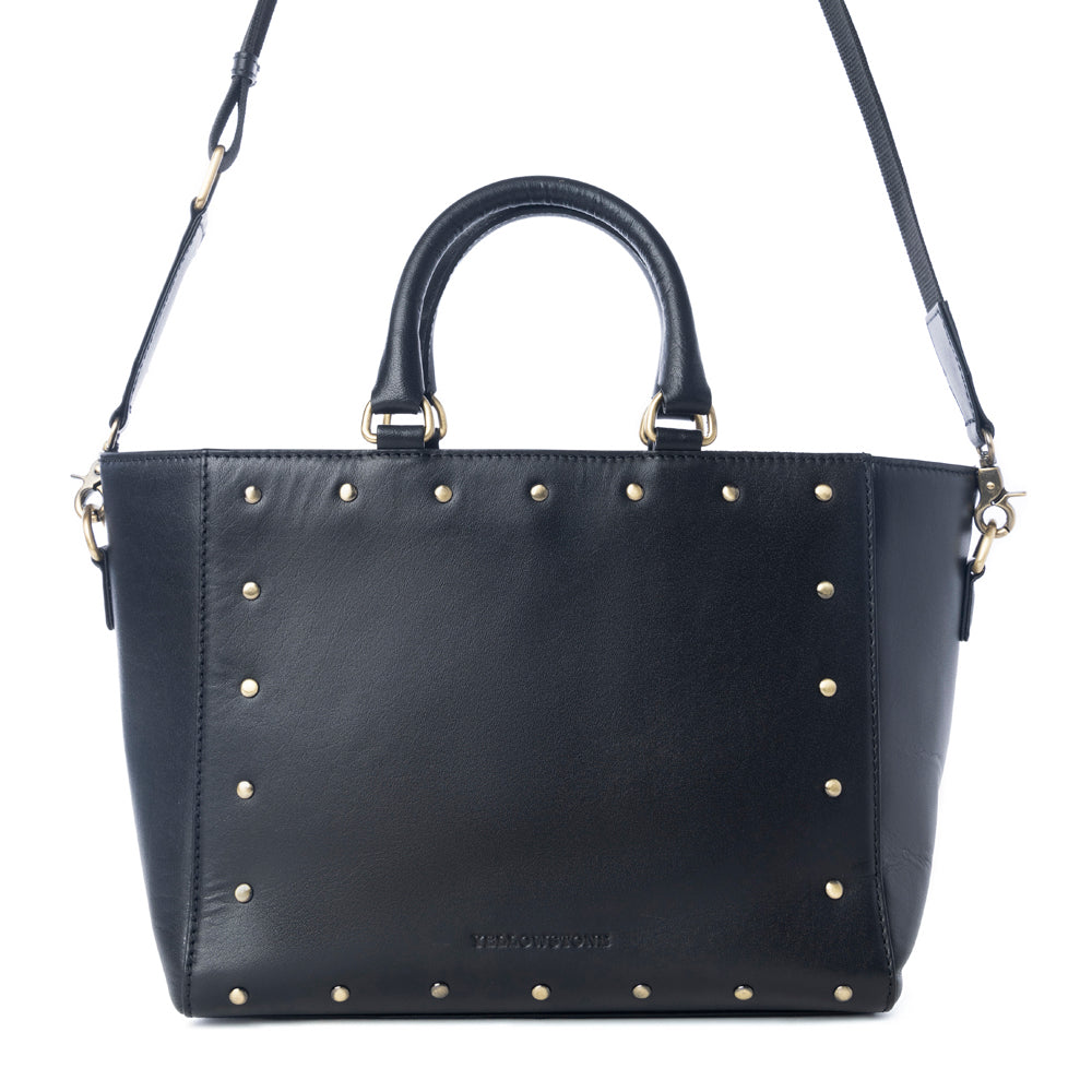 Yellowstone Valley Soul Studded & Embossed Tote Leather Bag in Ash