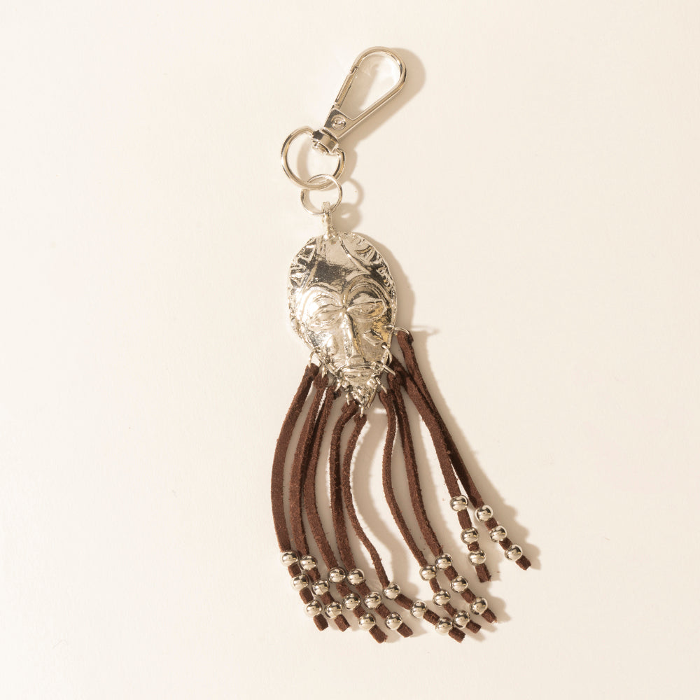 Myra Night Spirit Charm Keychain in Suede Black