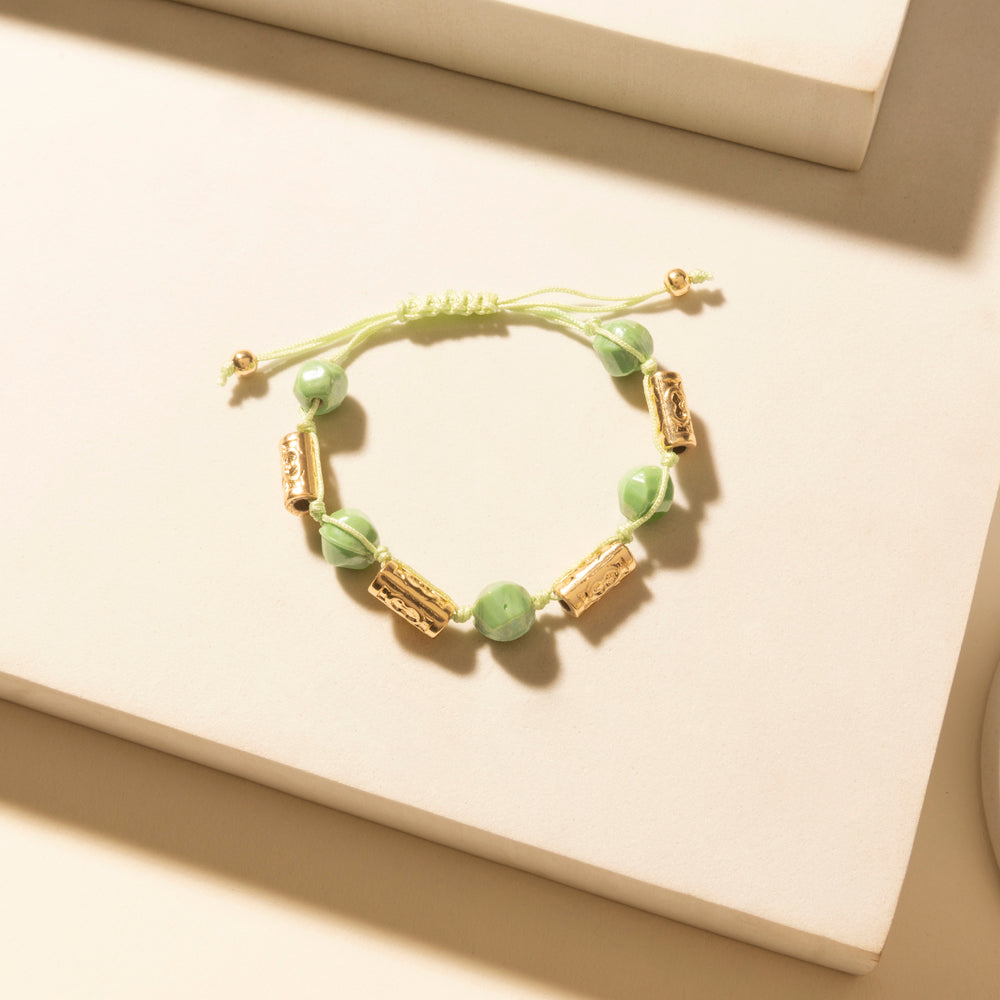 Myra Palomino Shine Stack Bracelet in Frost Green