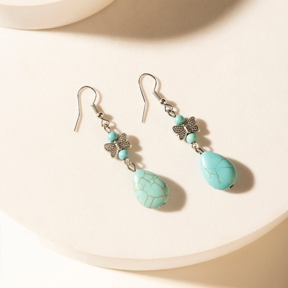 Myra Guardian Spirits Drop Earrings in Soft Teal