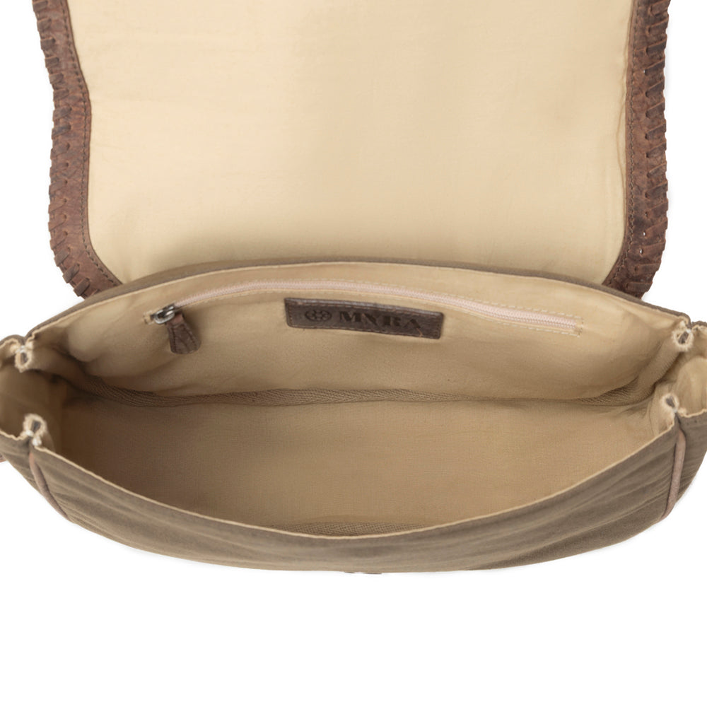 Myra Outlaw's Travels Leather Shoulder Bag in Rodeo Olive