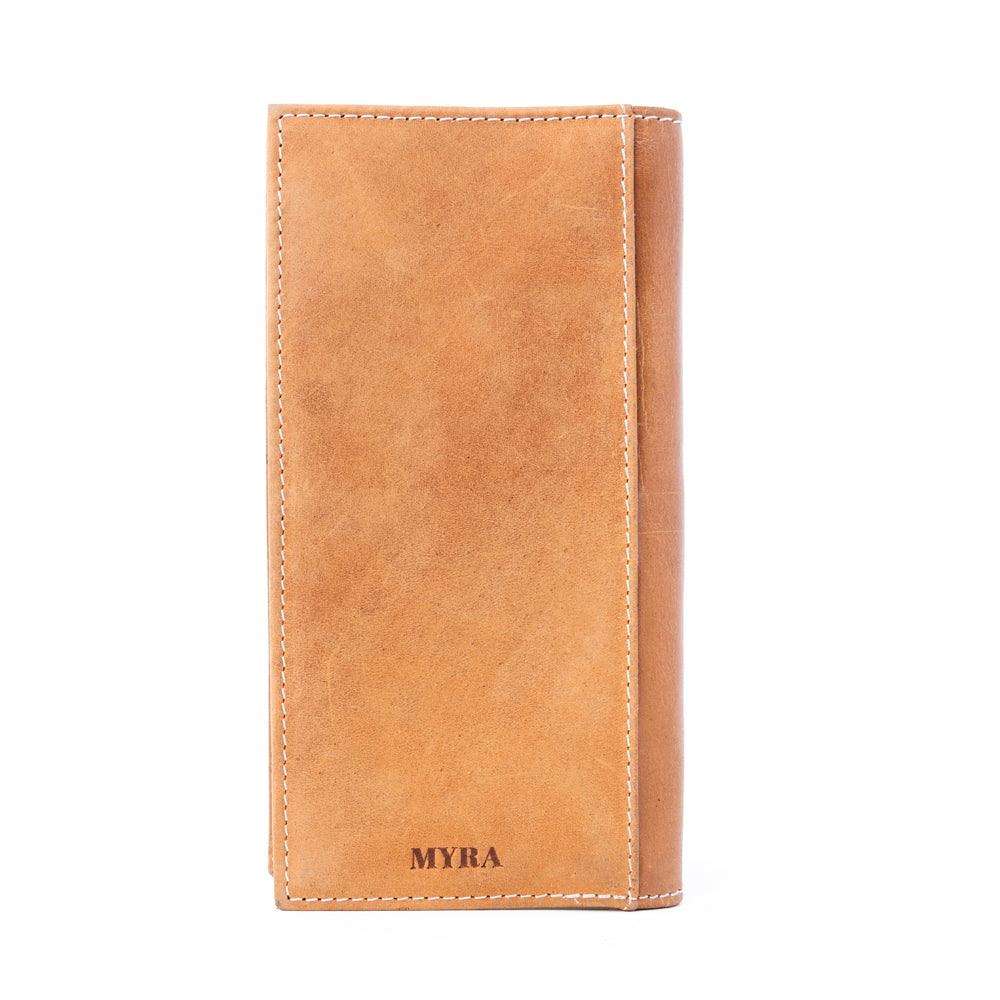 Myra Sheriffâ€™s Crest Handtooled Leather Wallet for Men in Bronco Brown