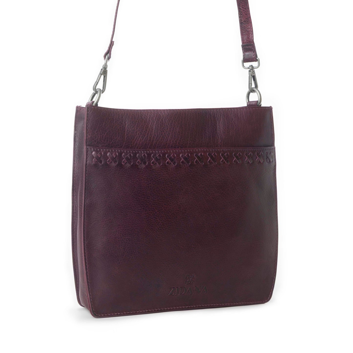 Myra Zidana Mirelle Woven Veg Tanned Leather Sling Bag in Mulberry Shine