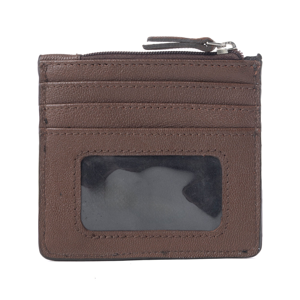 Myra Briar Creek Handtooled Leather Credit Card Holder in Heritage Brown