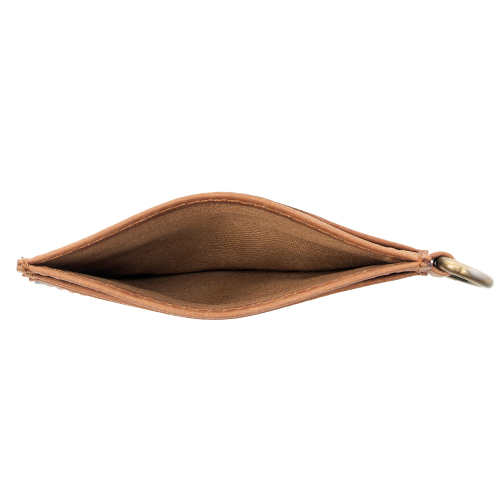 Myra Cowtown Card Holder for Women in brown with hair-on detail