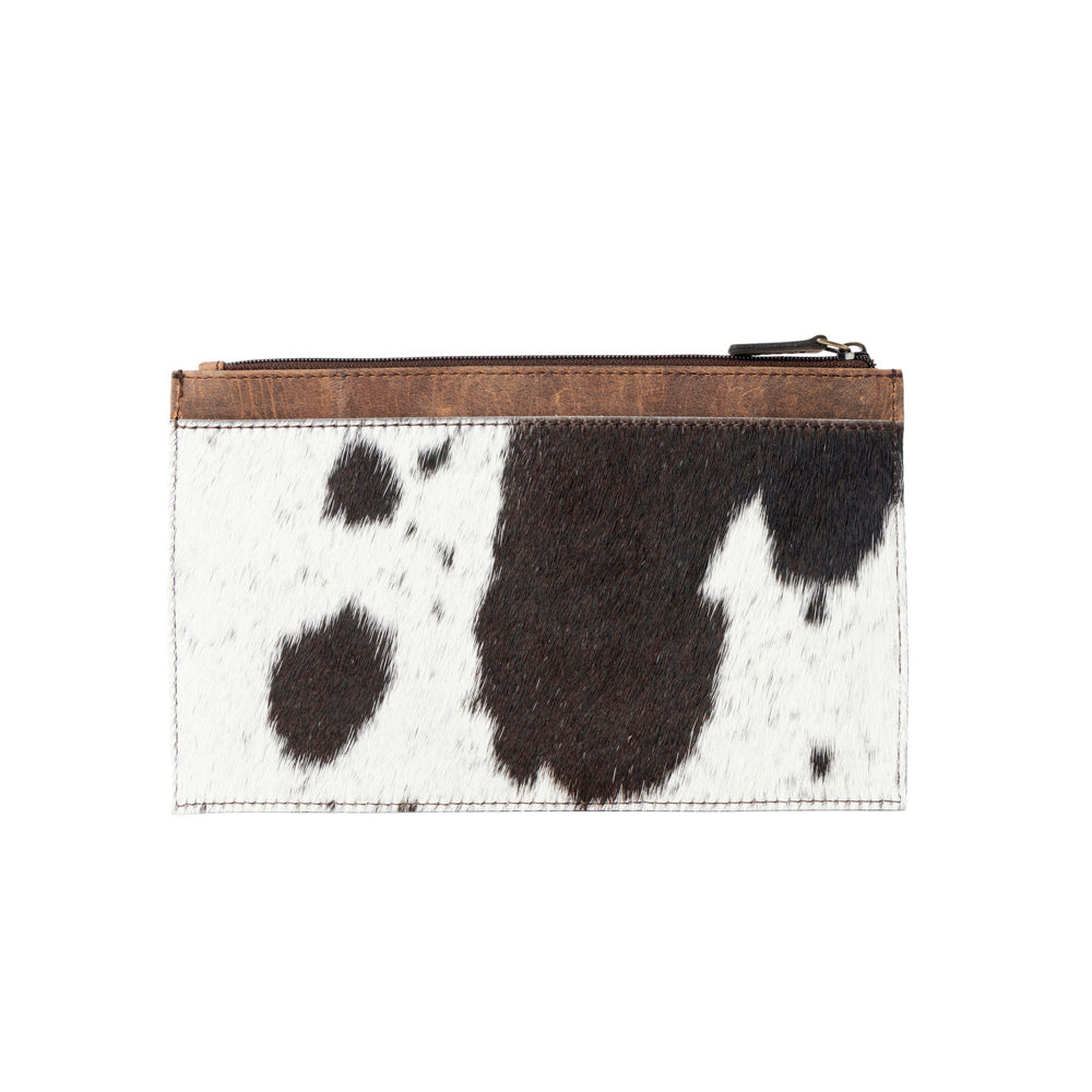 Myra Hayride Hairon Leather Pouch for Women in black