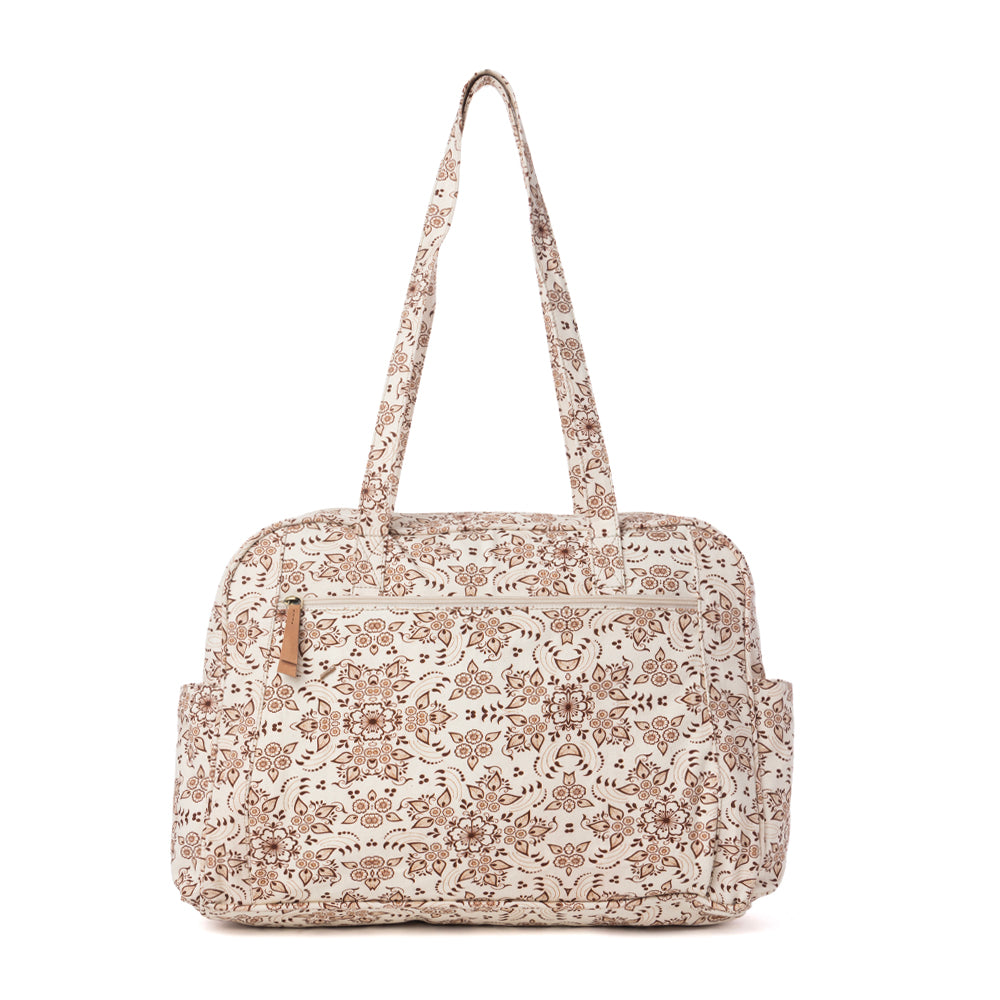 Myra Sunnyfield Cotton Diaper Bag in Mocha Beige