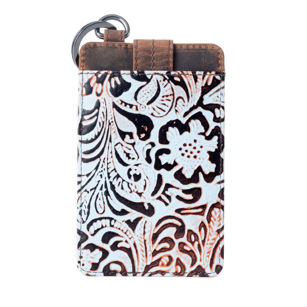 Myra Roper Embossed Card Holder for Women in blue with printed detail