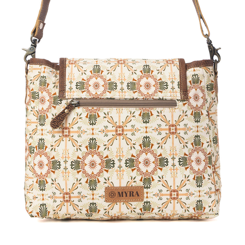 Myra Oakline Cotton & Leather Shoulder Bag in Oat Brown