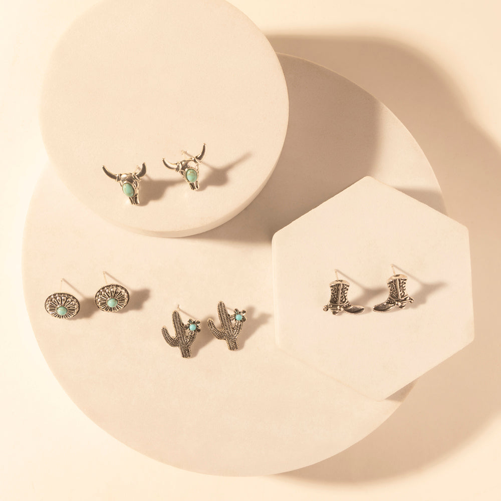 Myra Sonoran Stud Set in with turquoise detail in premium style