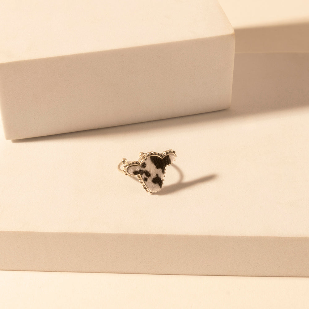 Myra Rodeo Hide adjustable Ring for Women with hair-on cowhide detail for premium western wear