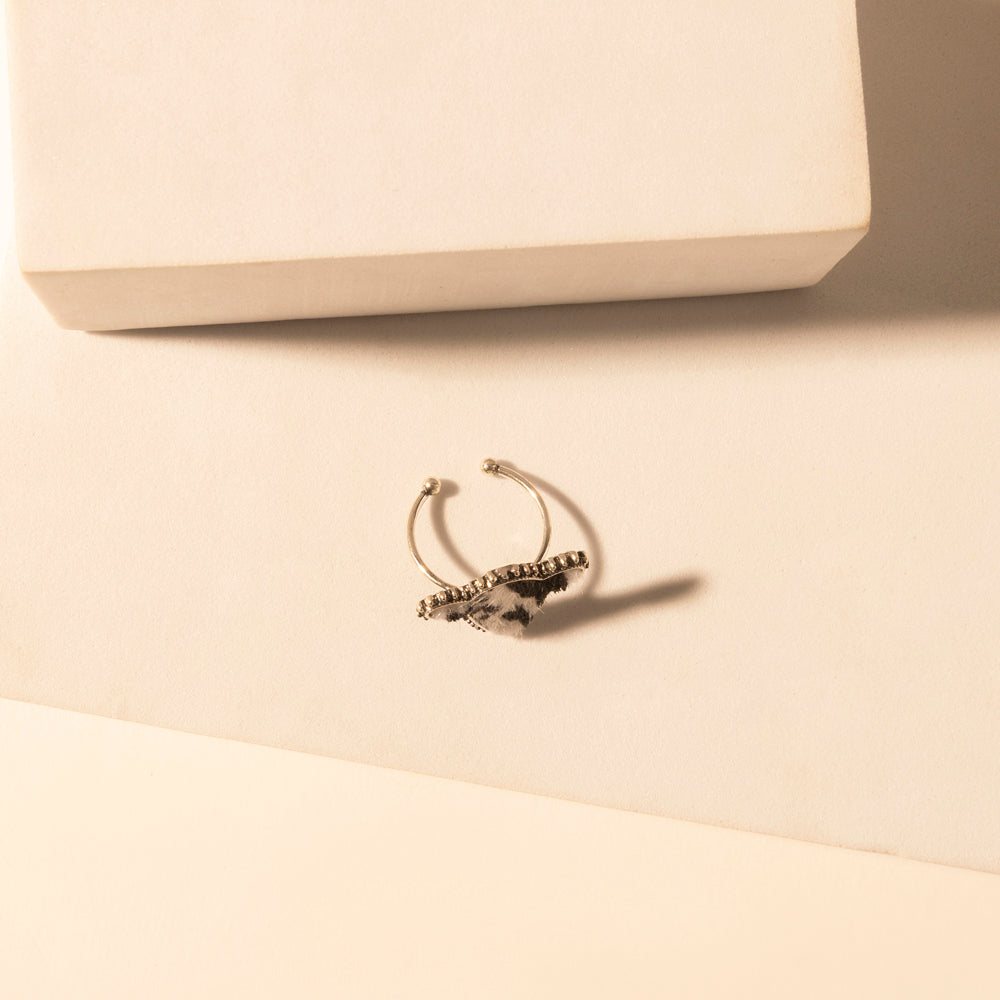 Myra Rodeo Hide adjustable Ring for Women with hair-on cowhide detail for premium western wear