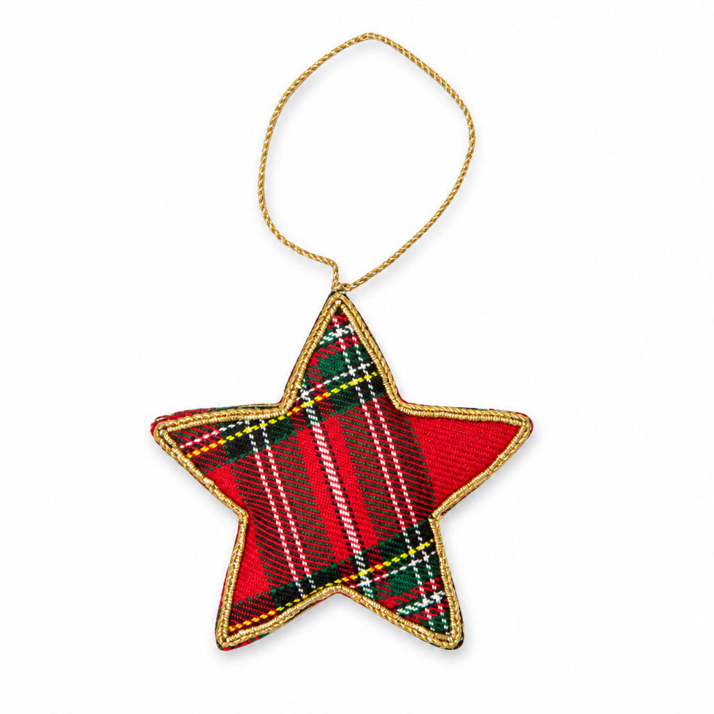 Plaid Cheer Star Ornament