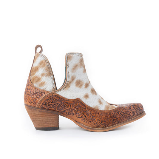 Frisco Hacienda Hair-on Hide & Hand-tooled Boots