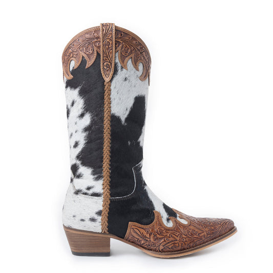 Myra Adelaide Hair-On Leather High Top Boots for Women
