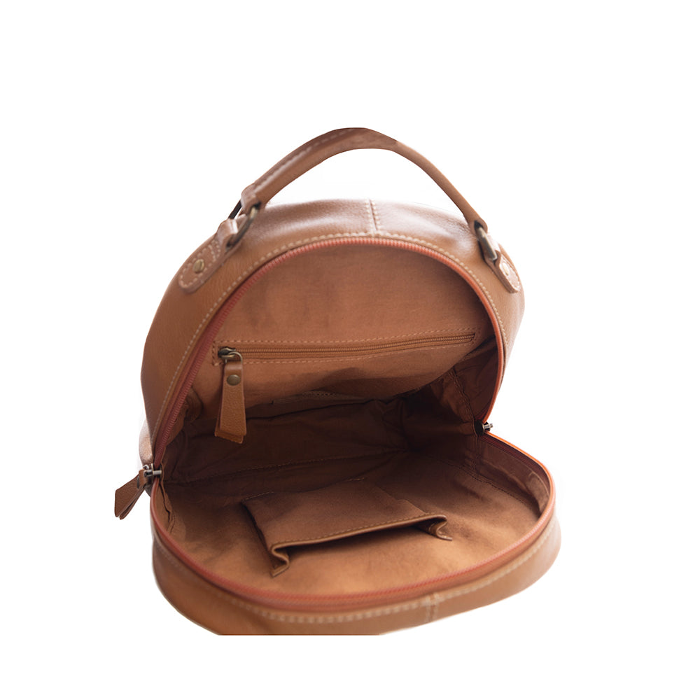 Myra Steer Creek Hairon Backpack for Women – Handtooled Leather, Cowhide Front Pocket, Rustic Western Charm