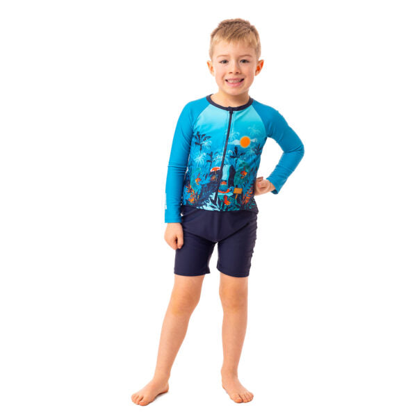 Nano Frogs One-Piece Rashguard Swimsuit