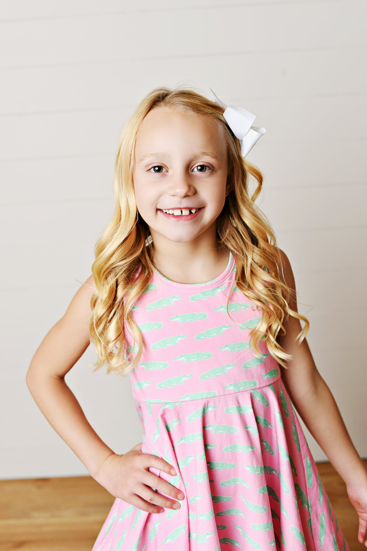 Girls Pink & Mint Alligator Twirl Dress | Bossier City, LA