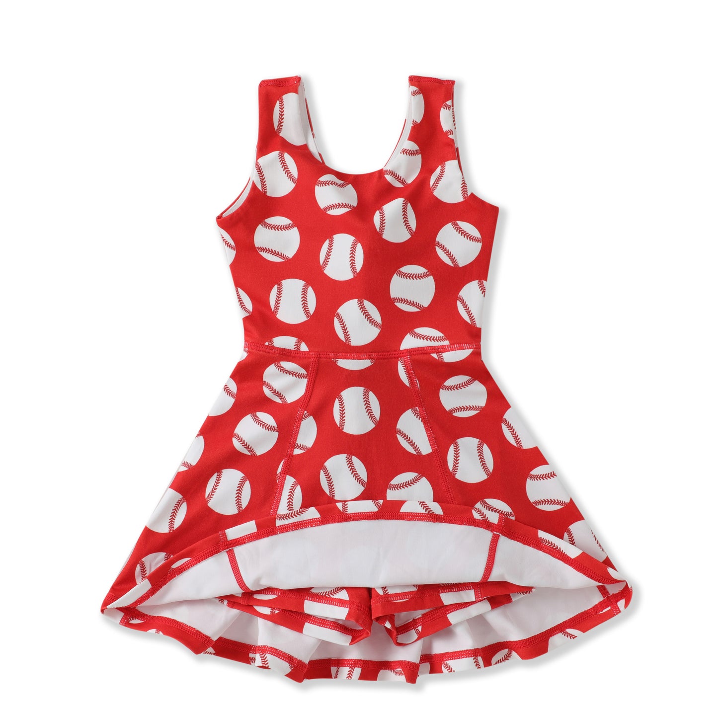 Girls Baseball Athletic Twirl Dress | Built-In Shorts | Bossier City, LA
