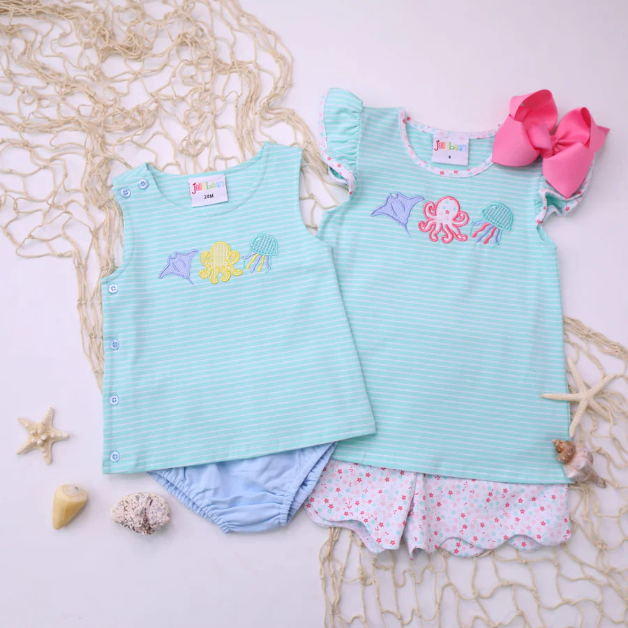 Sea Life Flutter Short Set