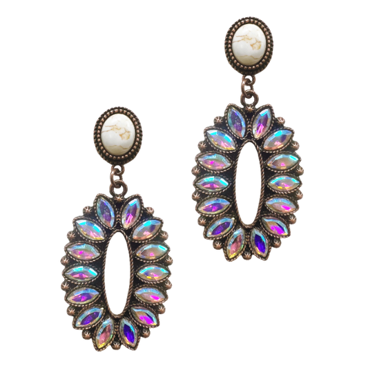 Linked To You Aurora Borealis Copper Drop Earrings