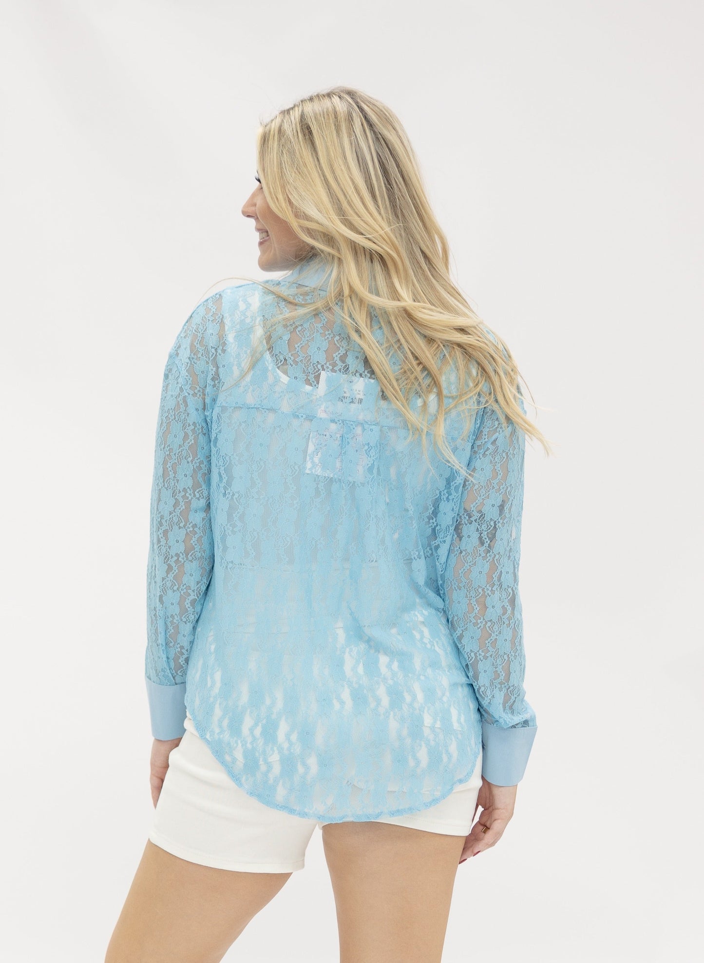 Kathryn Classic Button-Up, Blue Lace