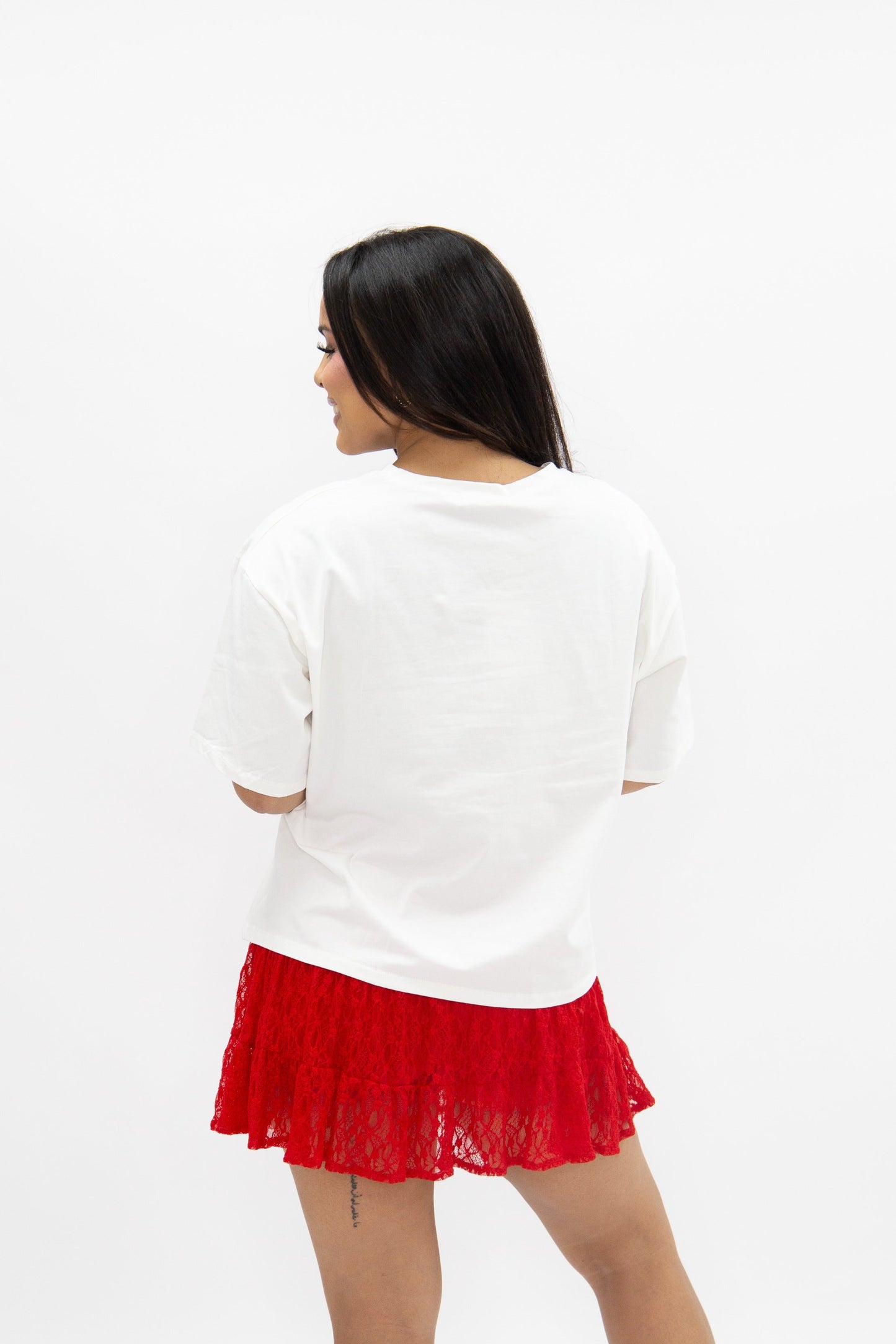 Glitter "Touchdown" on White T-Shirt